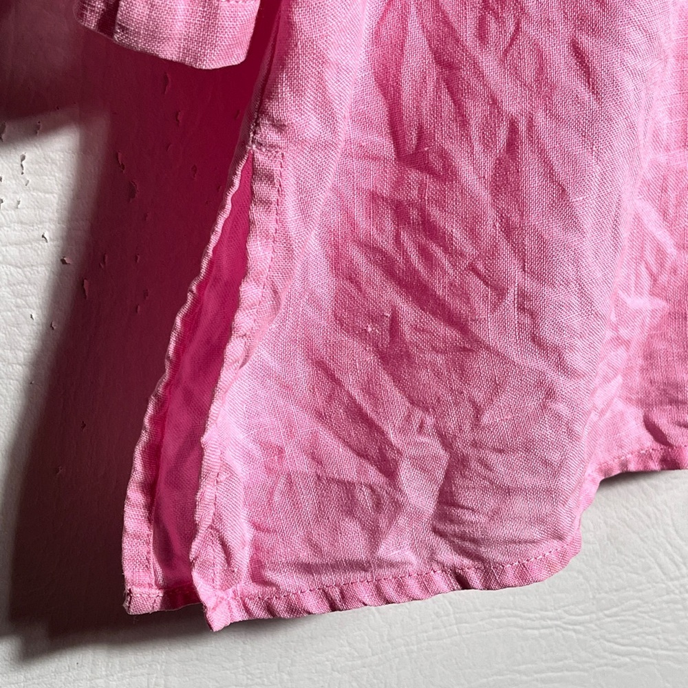 Edward Irish Linen Pink Embroidered Women's Top XL - Picture 3 of 8